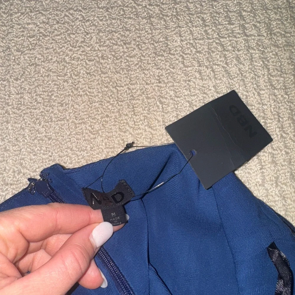 REVOLVE Navy Blue Satin Dress - Picture 6 of 7